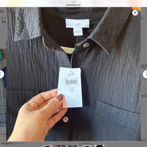 J. Jill Cotton-Gauze Camp shirt 100% cotton size Medium NWT - Picture 2 of 4